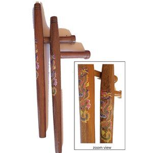 Martial Arts Oak Tonfa Pair with Dragon Detail